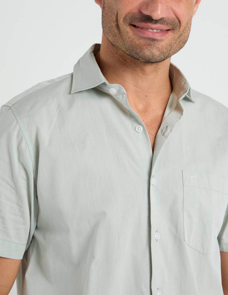 Camisa casual de algodón manga corta para hombre