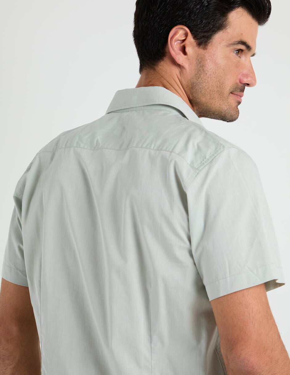 Camisa casual de algodón manga corta para hombre