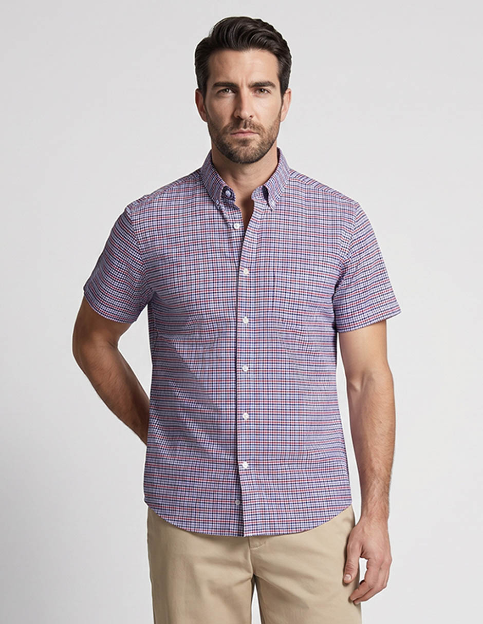 Camisa casual Dioro de algodón manga corta para hombre