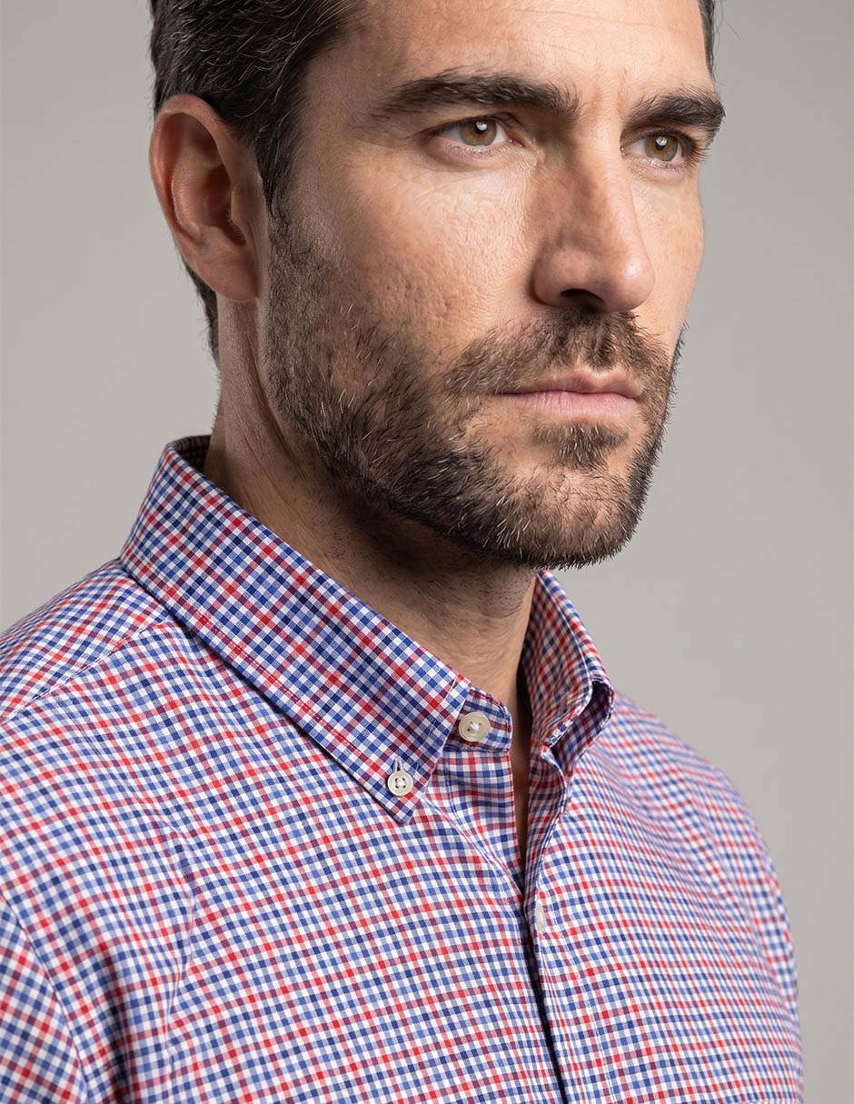 Camisa casual Dioro de algodón manga corta para hombre