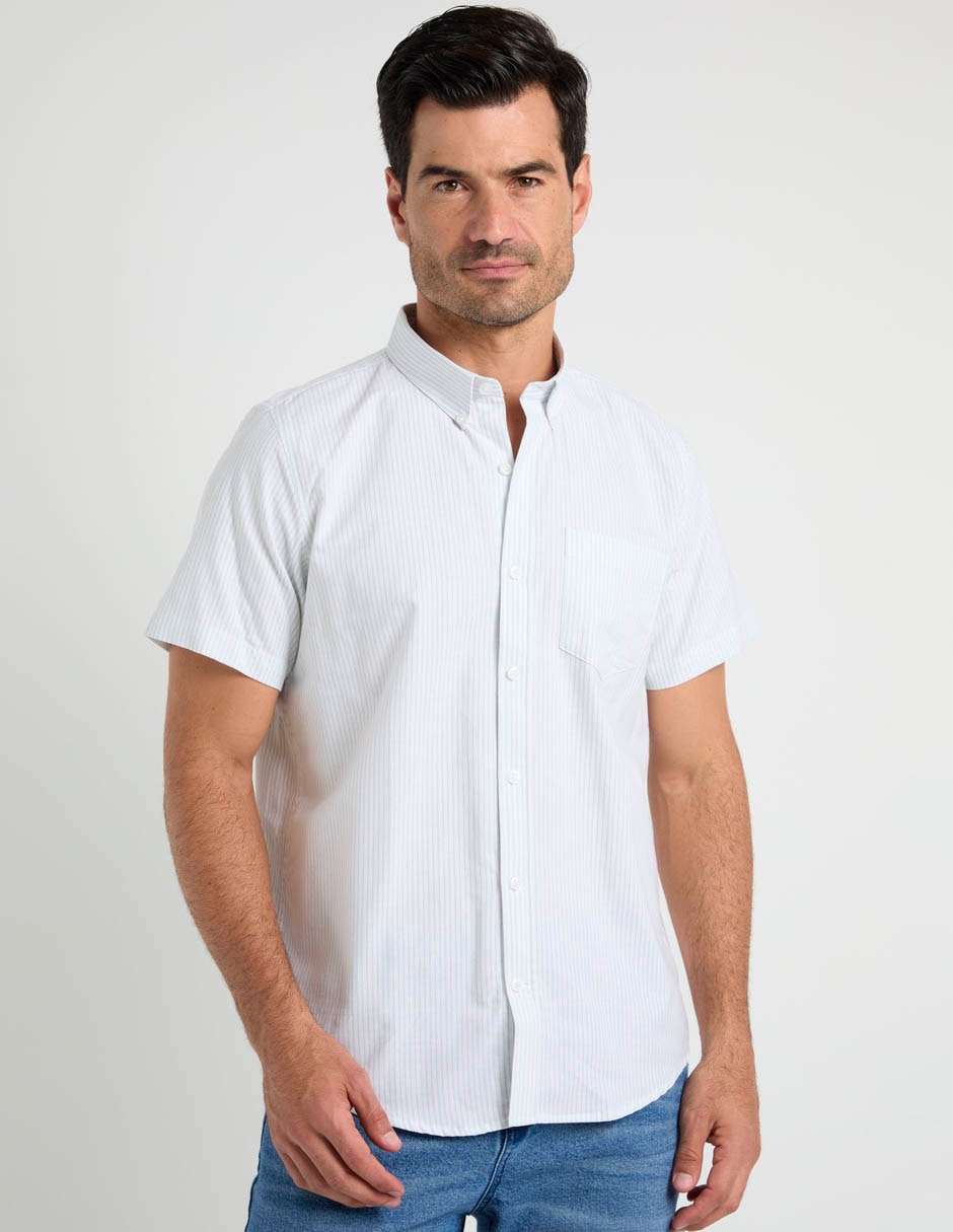 Camisa casual de algodón manga corta para hombre