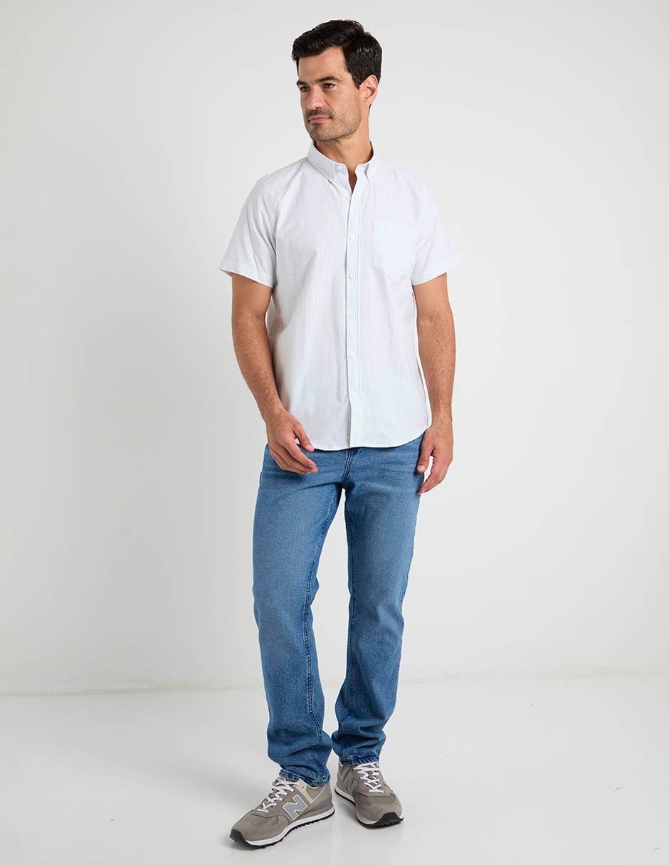 Camisa de algodón manga corta para hombre