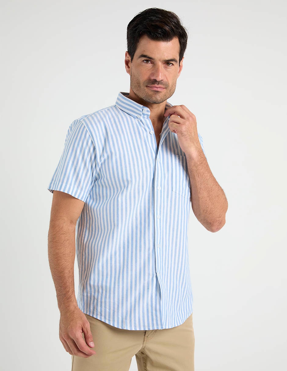 Camisa casual Dioro de algodón manga corta para hombre