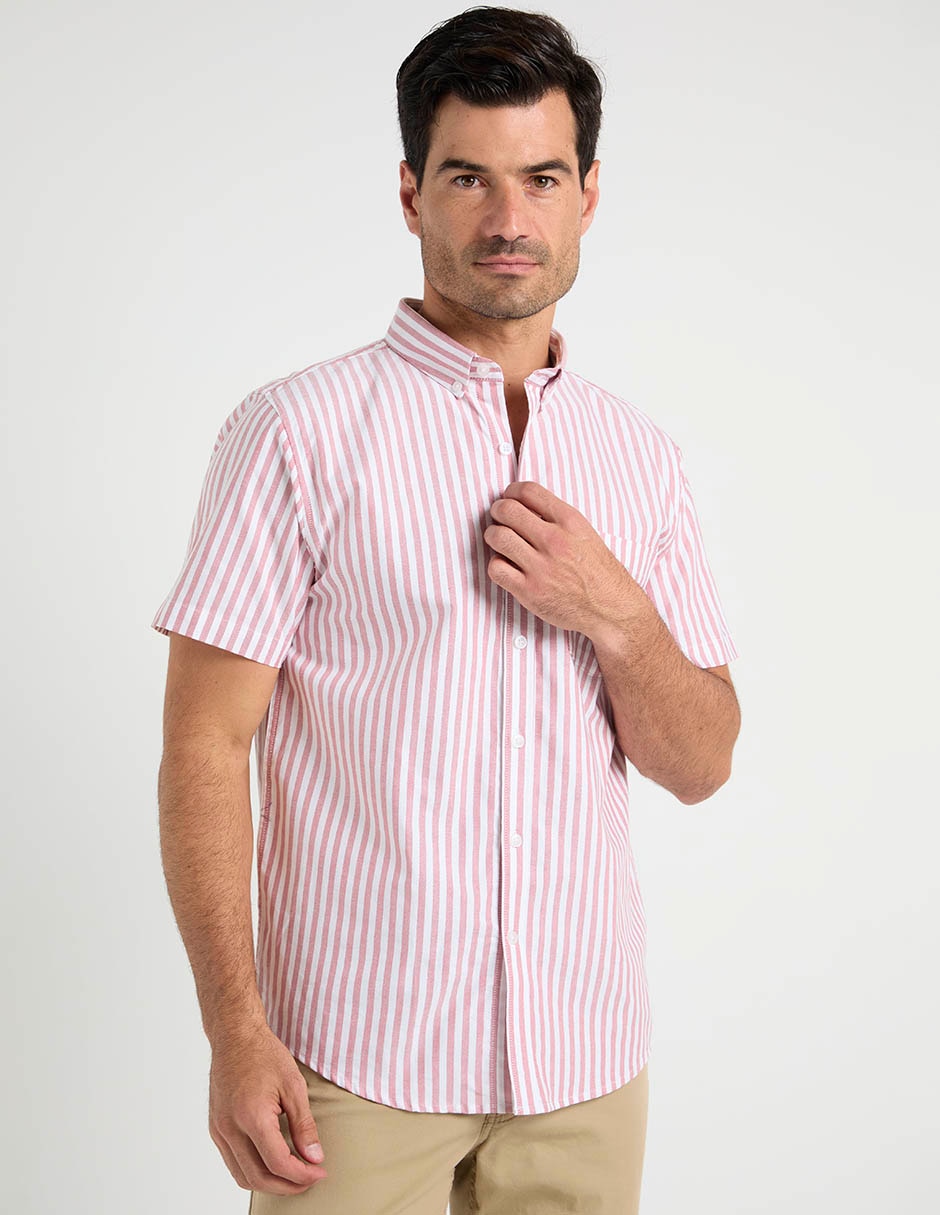 Camisa casual de algodón manga corta para hombre