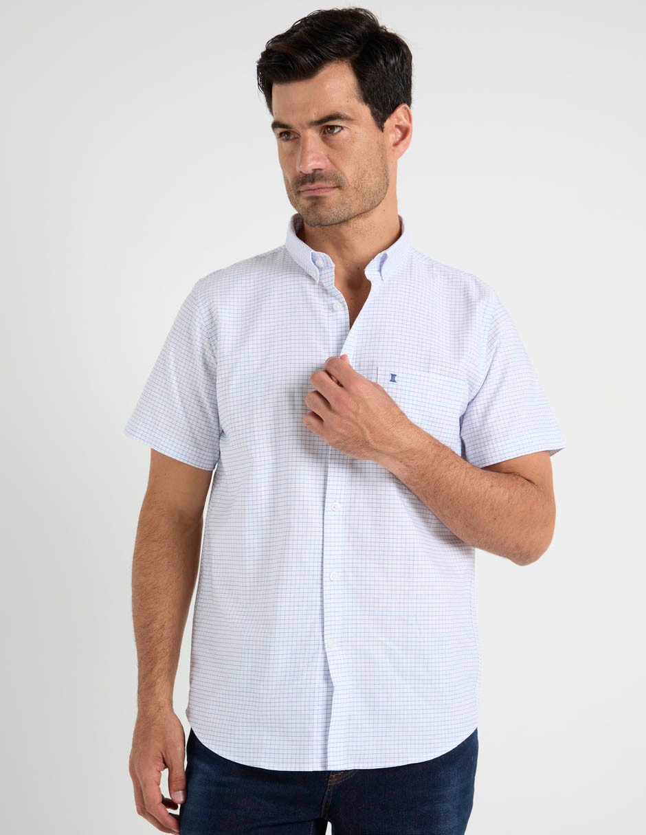 Camisa casual de algodón manga corta para hombre