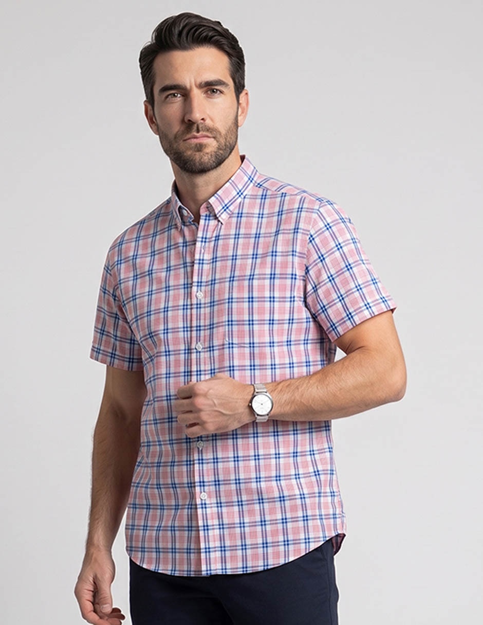 Camisa casual de algodón manga corta para hombre Camisa casual de algodón manga corta para hombre