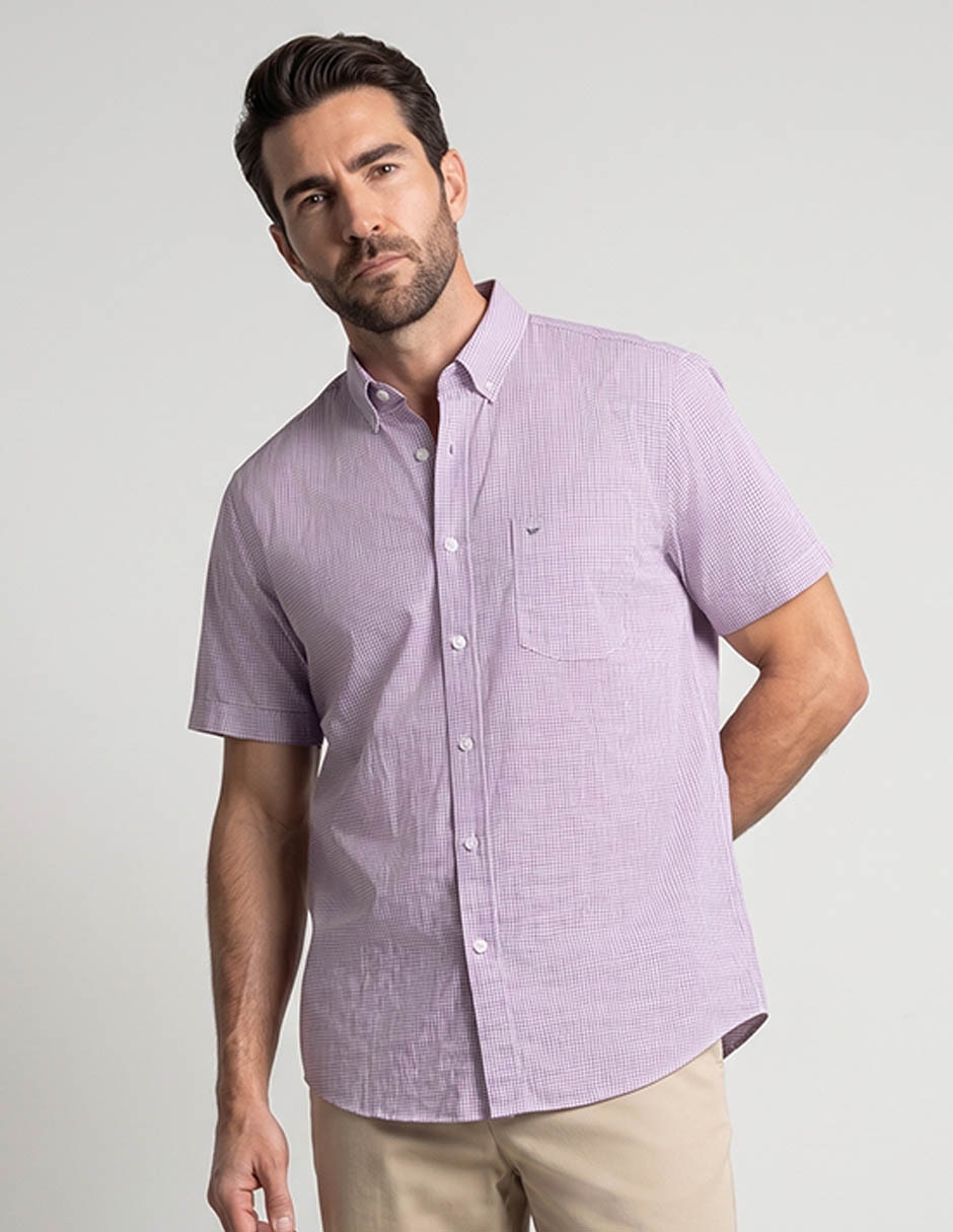 Camisa casual Dioro de algodón manga corta para hombre
