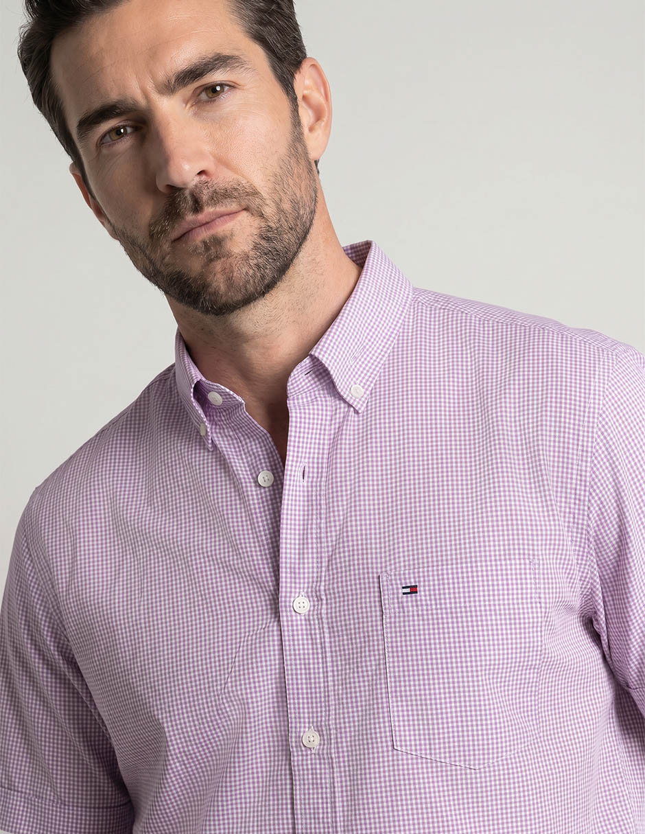 Camisa casual Dioro de algodón manga corta para hombre