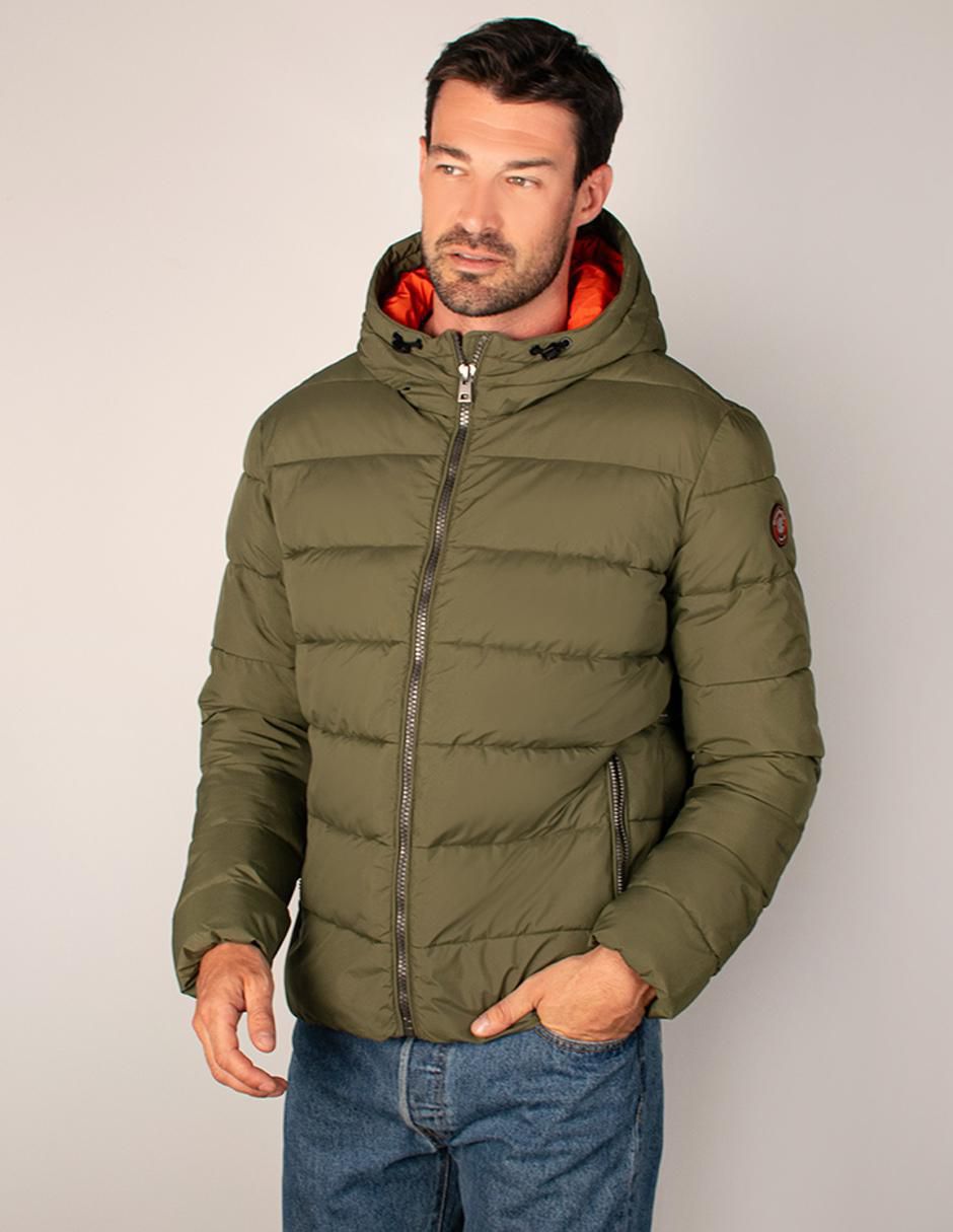 Chamarra capitonada con capucha para hombre Chamarra capitonada con capucha para hombre