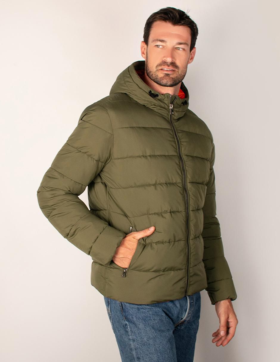 Chamarra capitonada Greenlander con capucha para hombre