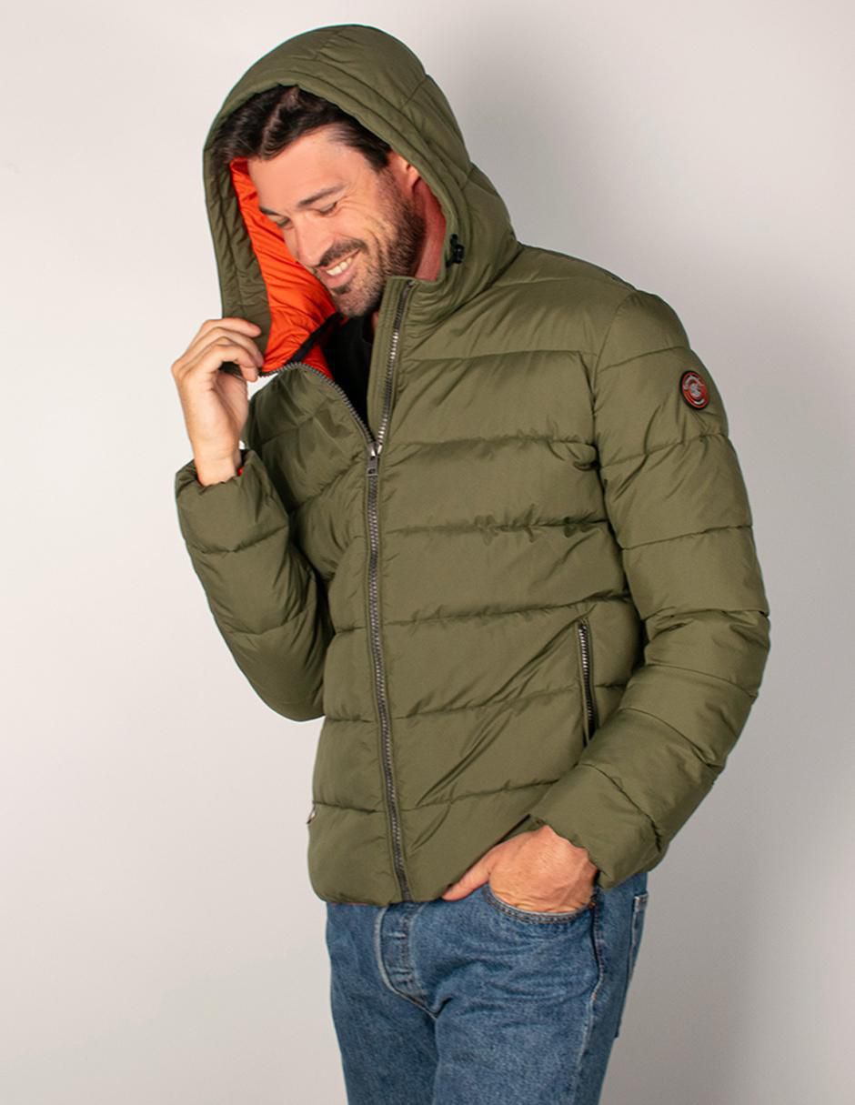 Chamarra capitonada Greenlander con capucha para hombre