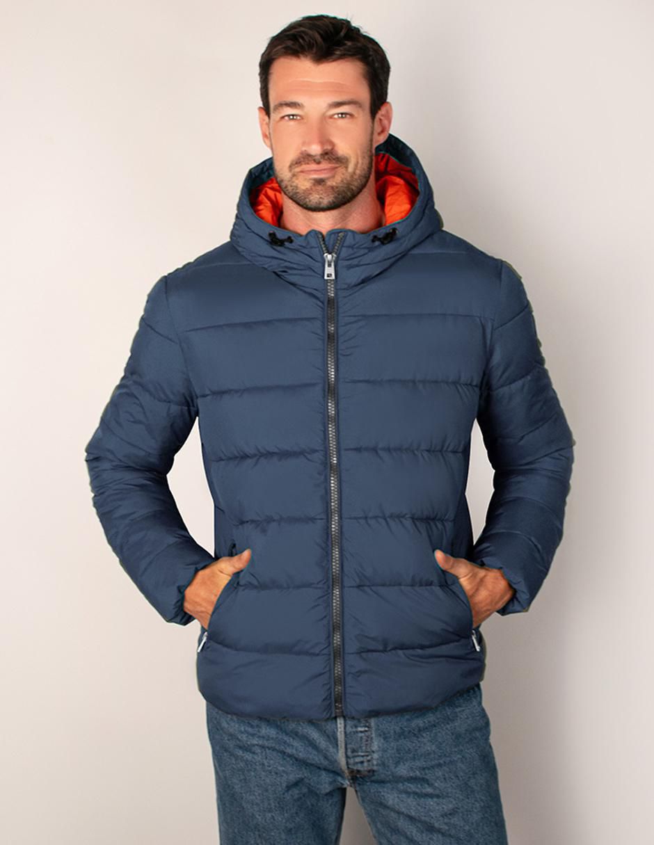 Chamarra capitonada con capucha para hombre Chamarra capitonada con capucha para hombre