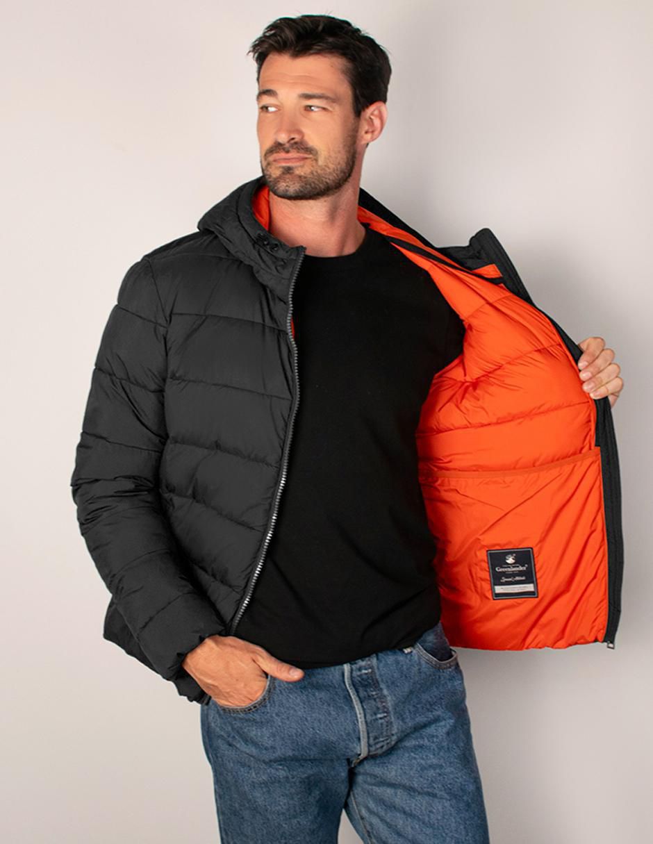 Chamarra capitonada con capucha para hombre 2