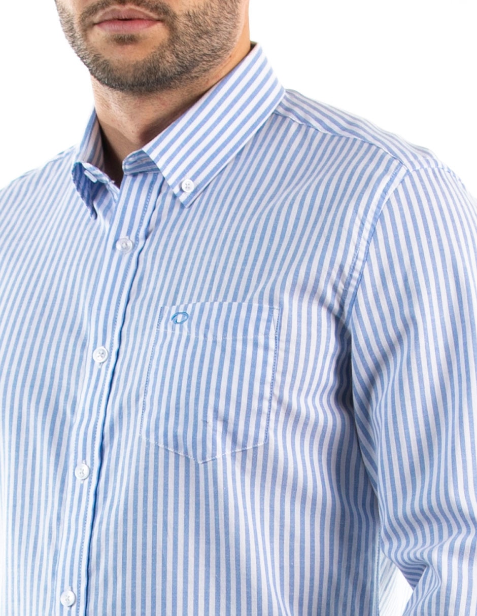 Camisa casual Oscar de la Renta de algodón manga larga para hombre