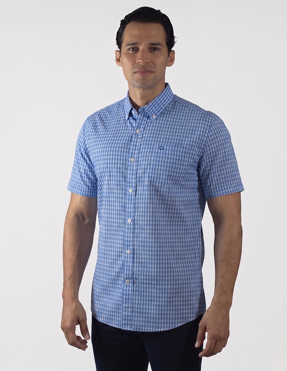 Camisa casual oscar de la renta de algodón manga corta para hombre