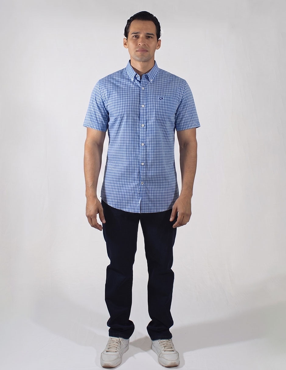 Camisa casual oscar de la renta de algodón manga corta para hombre