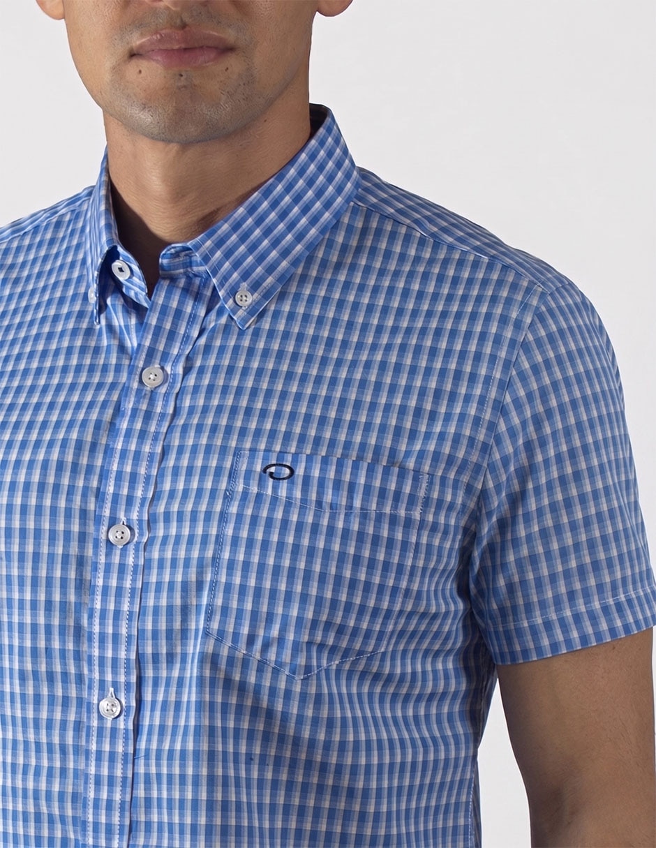 Camisa casual oscar de la renta de algodón manga corta para hombre
