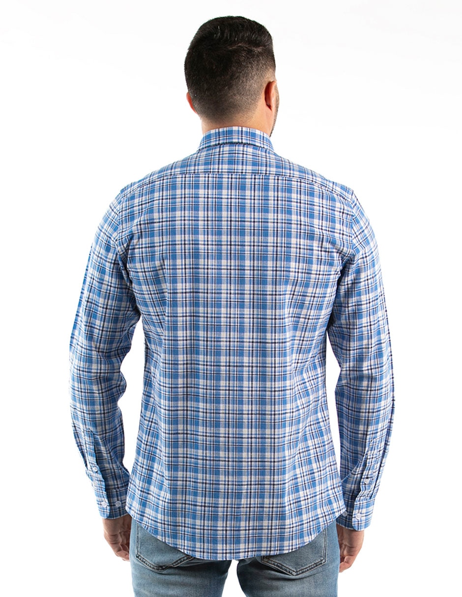 Camisa casual Oscar de la Renta de algodón manga larga para hombre