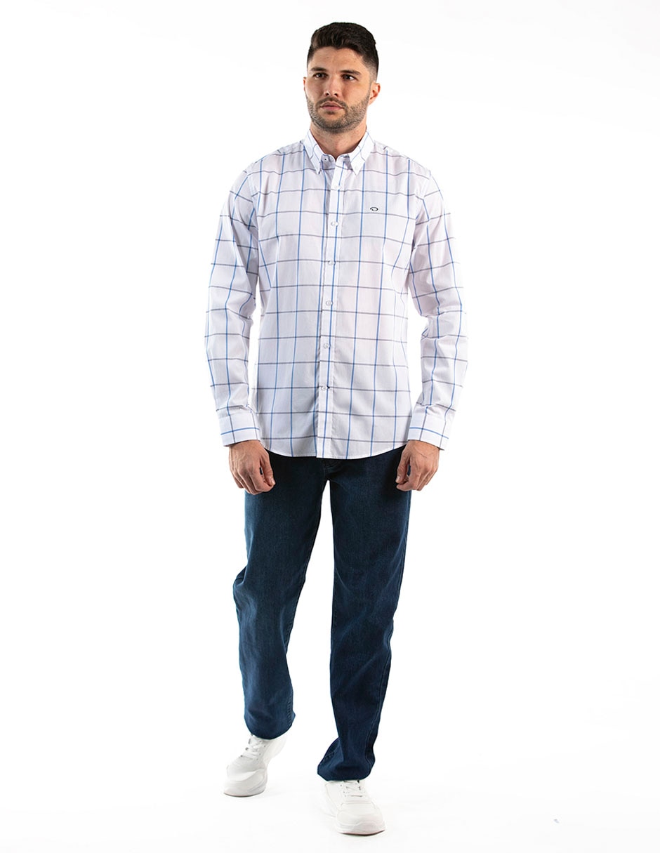 Camisa casual oscar de la renta de algodón manga larga para hombre