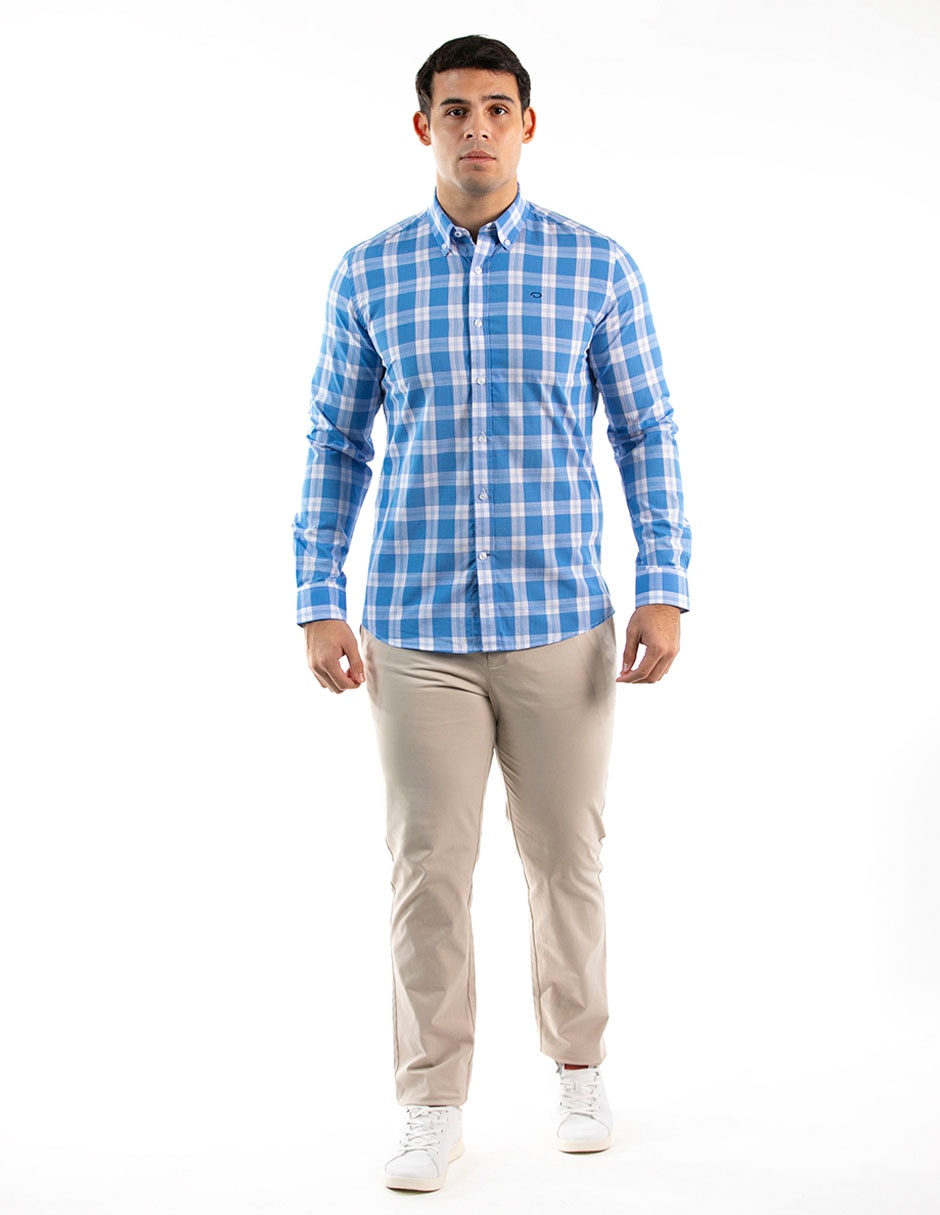 Camisa casual Oscar de la Renta manga larga para hombre