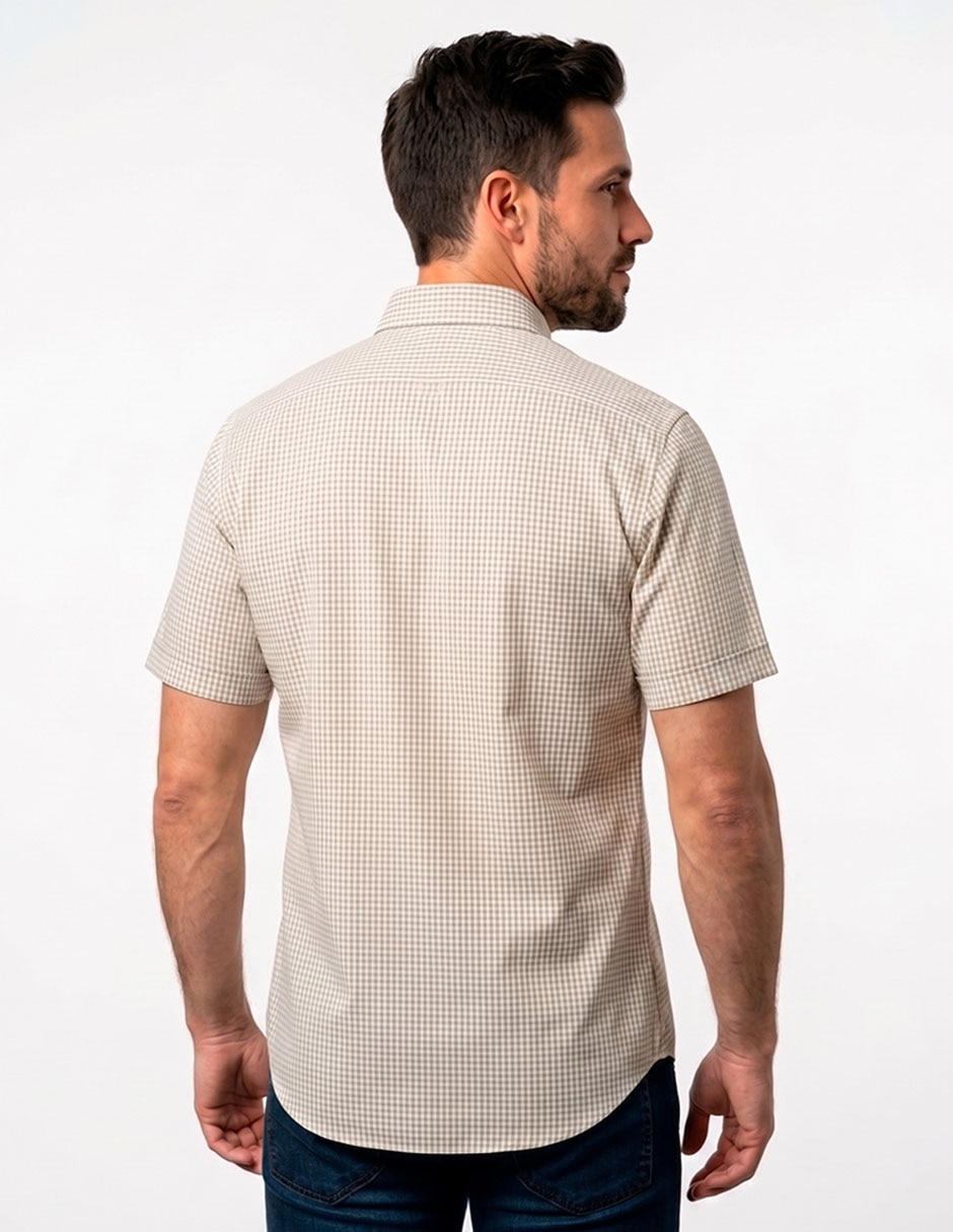 Camisa casual oscar de la renta de algodón manga corta para hombre