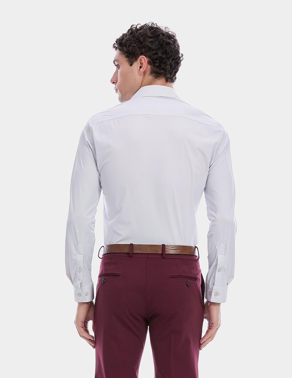 Camisa business casual manga larga para hombre