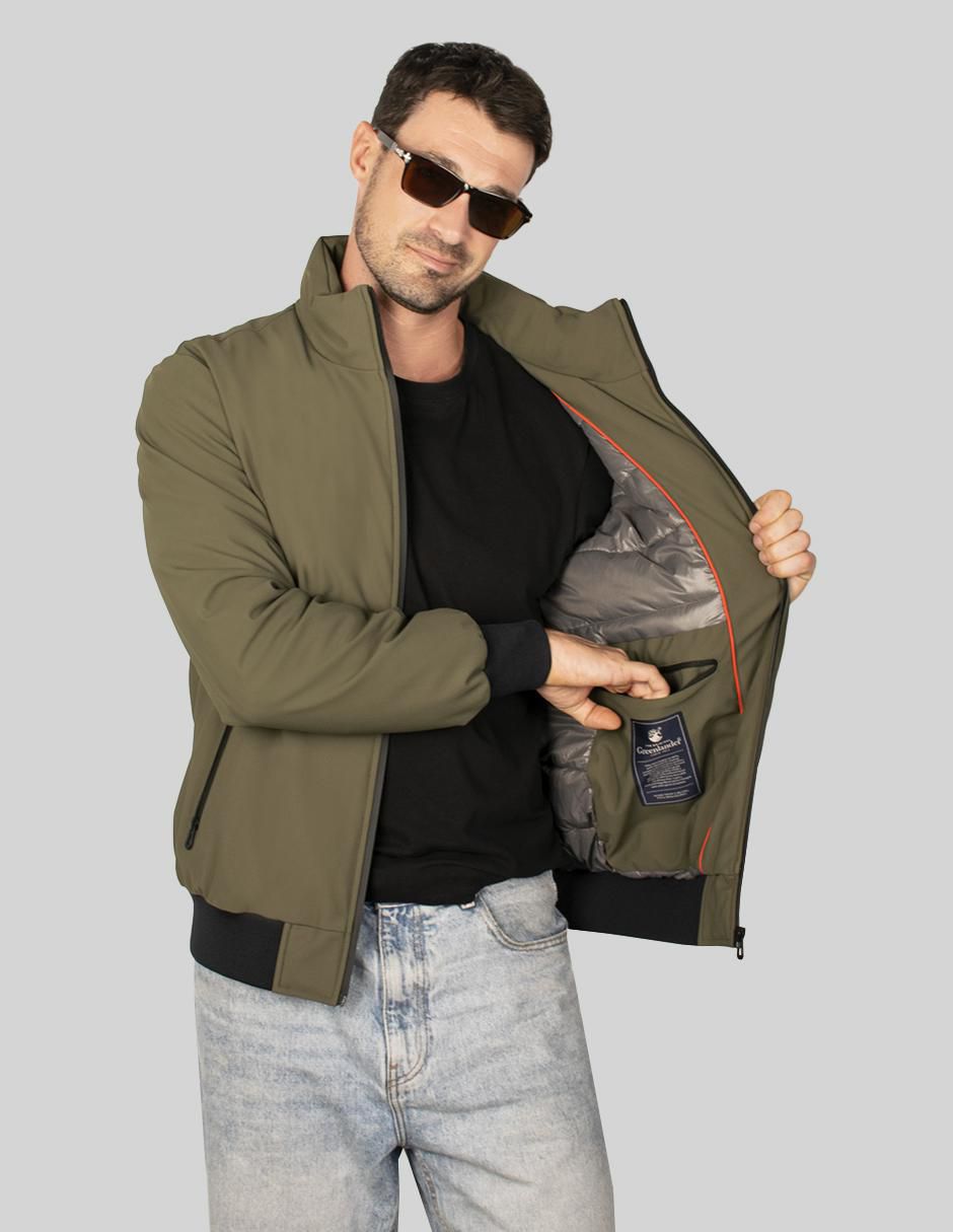 Chamarra bomber Greenlander con bolsillos para hombre