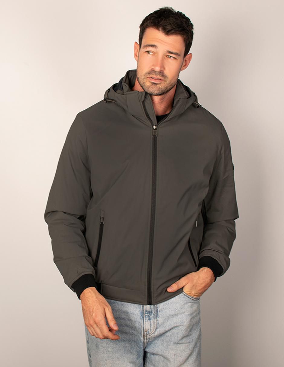 Chamarra bomber capucha desmontable para hombre Chamarra bomber capucha desmontable para hombre