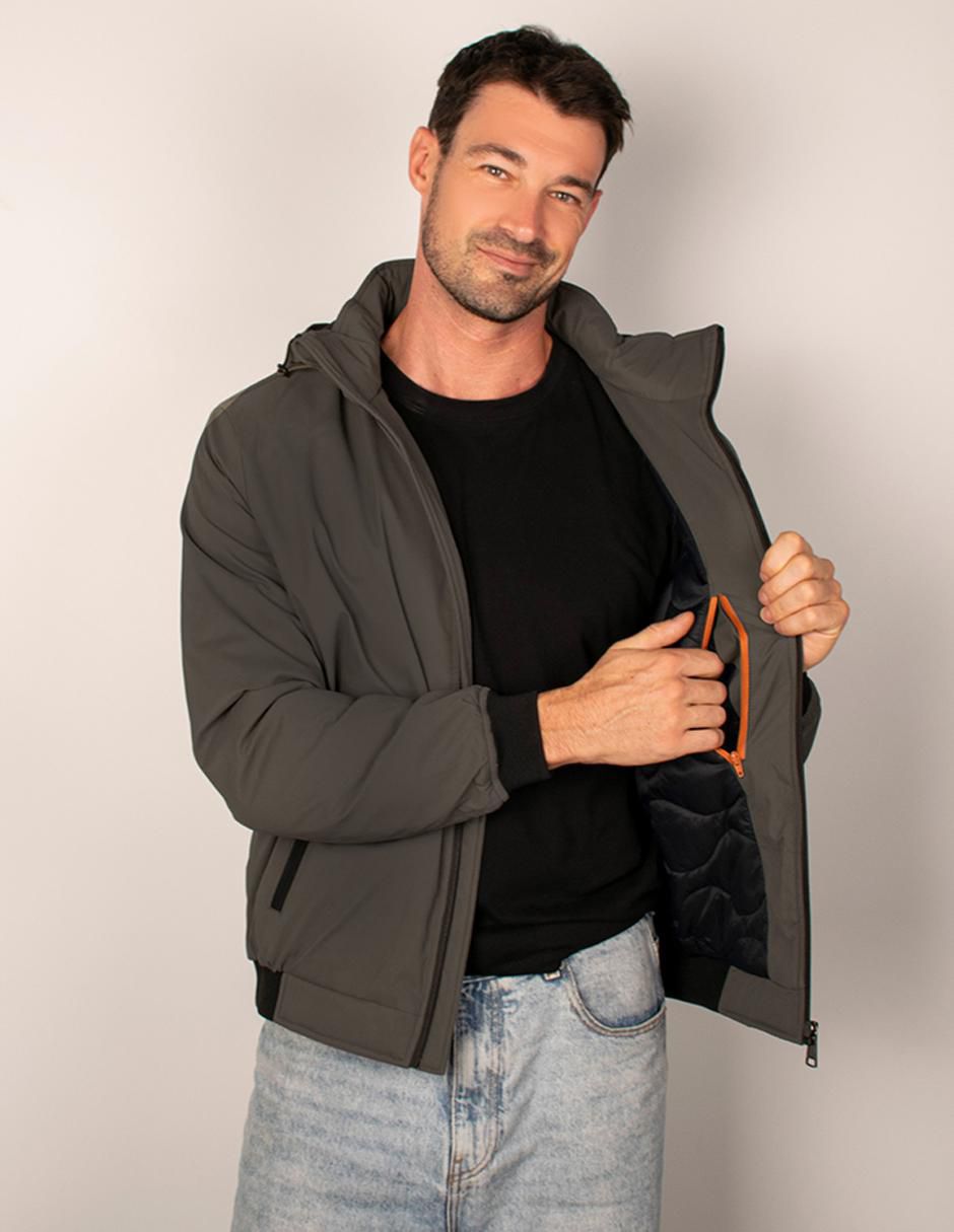 Chamarra bomber capucha desmontable para hombre 2
