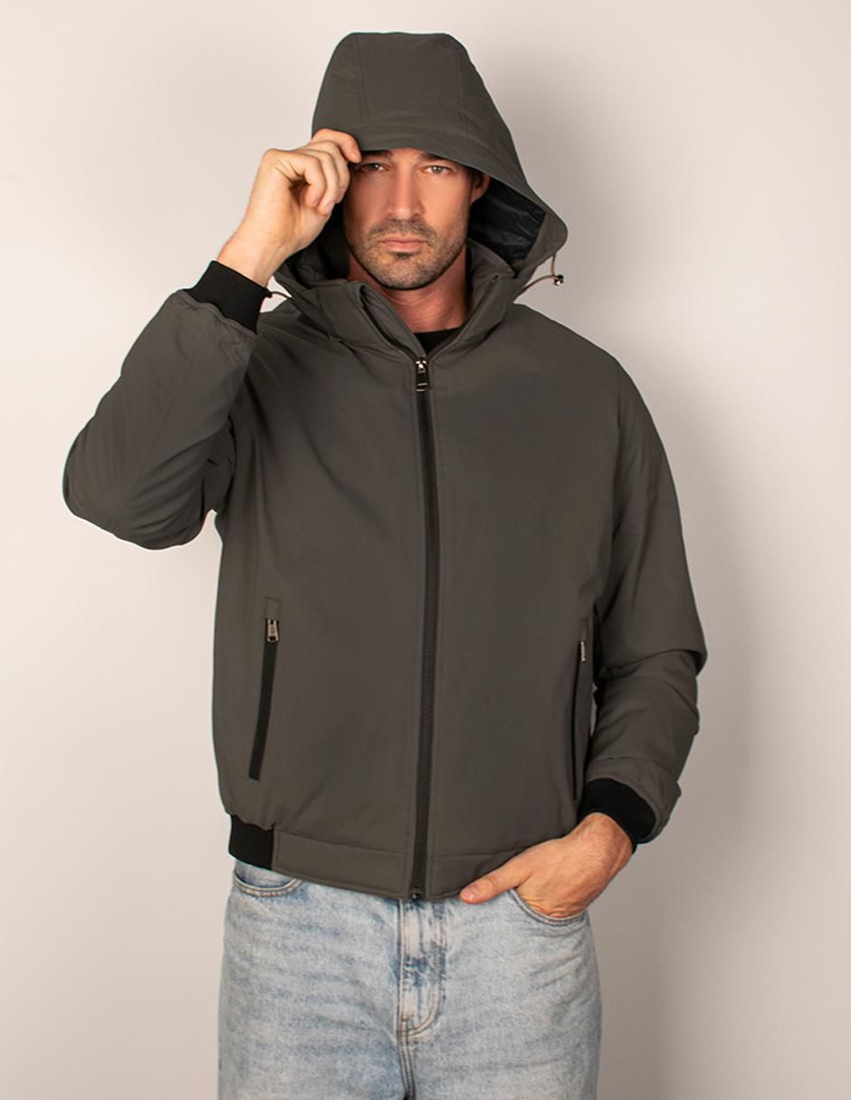 Chamarra bomber capucha desmontable para hombre 6