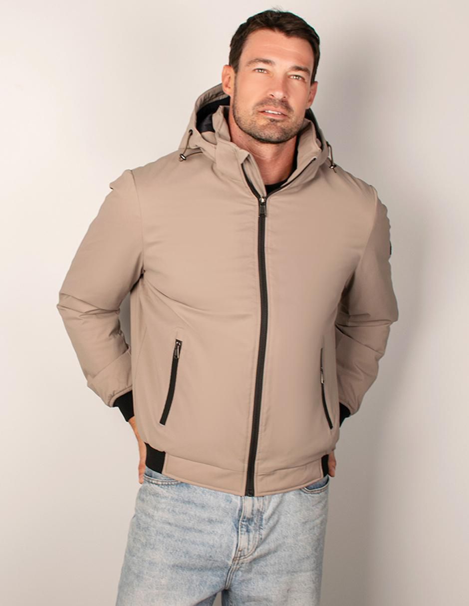 Chamarra bomber capucha desmontable para hombre Chamarra bomber capucha desmontable para hombre