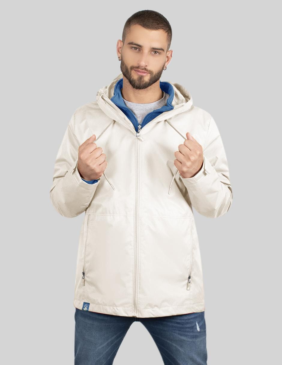 Chamarra rompevientos impermeable con capucha para hombre