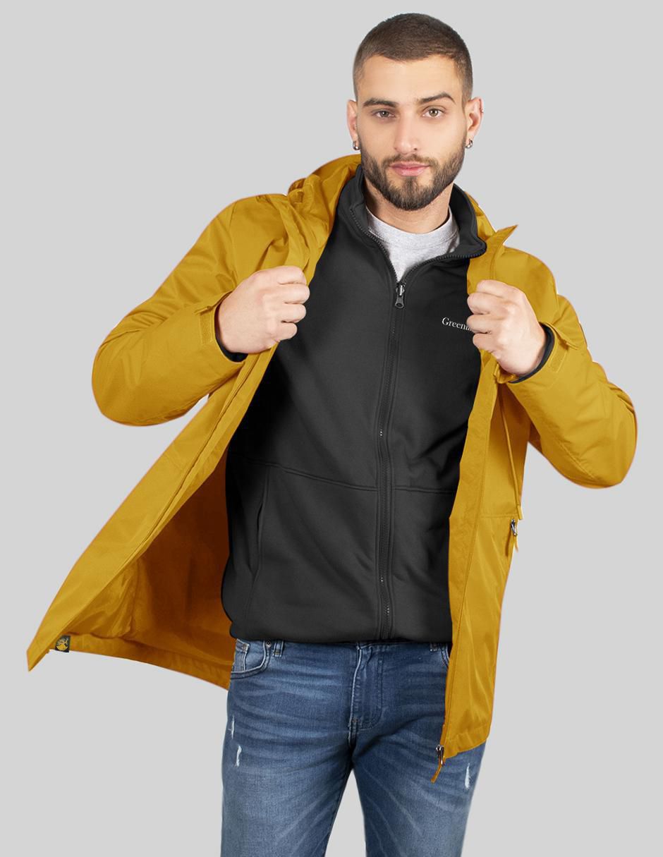 Chamarra rompevientos Greenlander impermeable con capucha para hombre