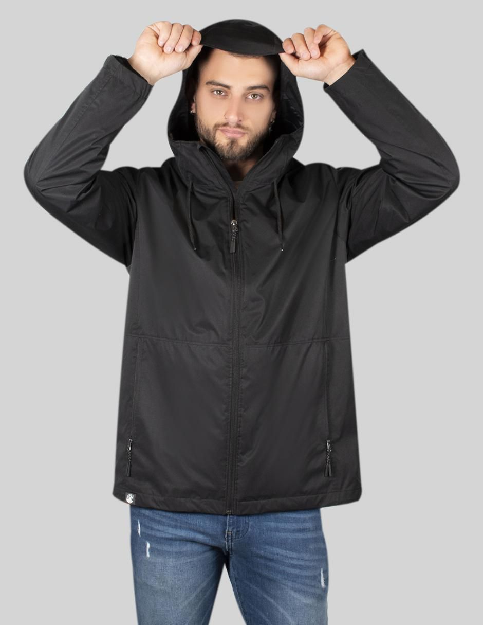 Chamarra rompevientos con capucha para hombre 4
