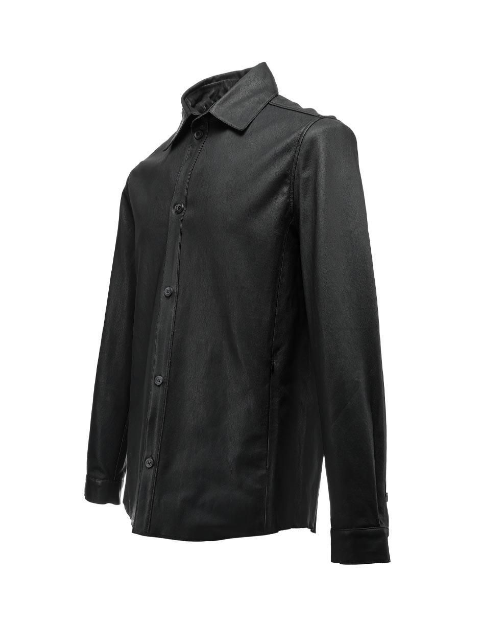 Chamarra casual Cuadra de piel para hombre