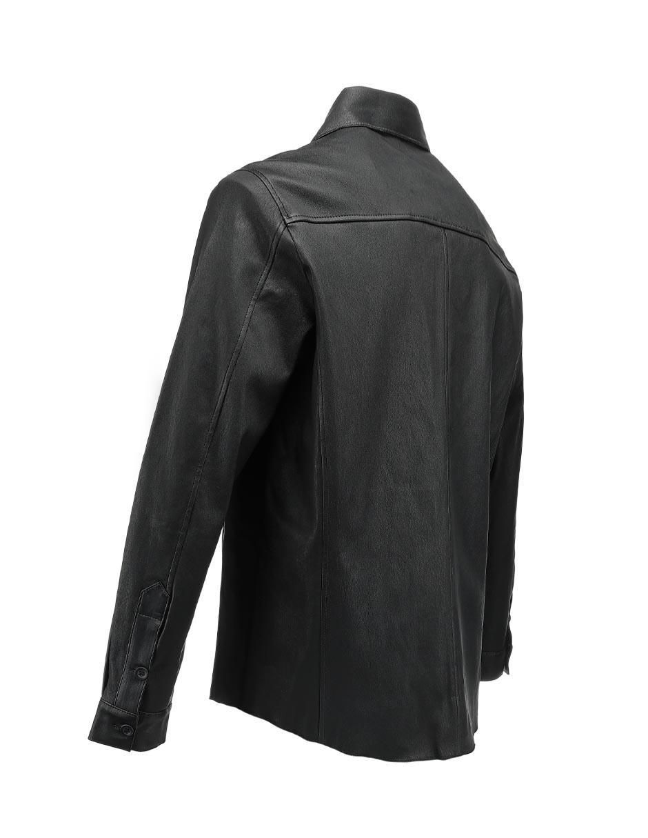 Chamarra casual Cuadra de piel para hombre