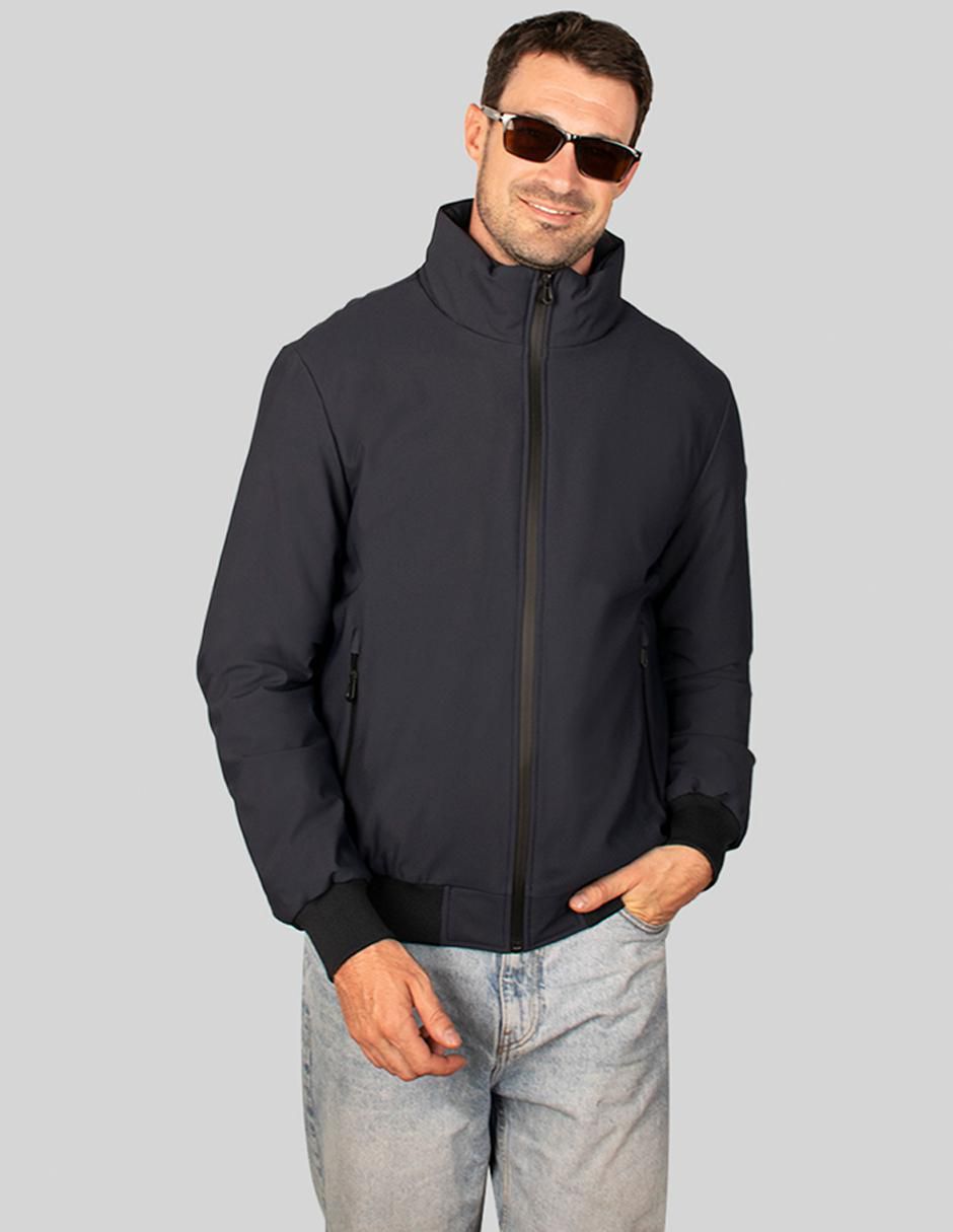 Chamarra bomber cuello a contraste para hombre Chamarra bomber cuello a contraste para hombre