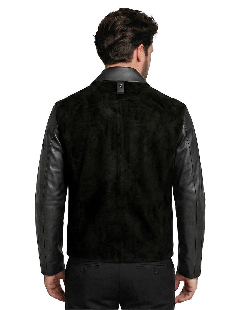 Chamarra casual Cuadra de piel para hombre