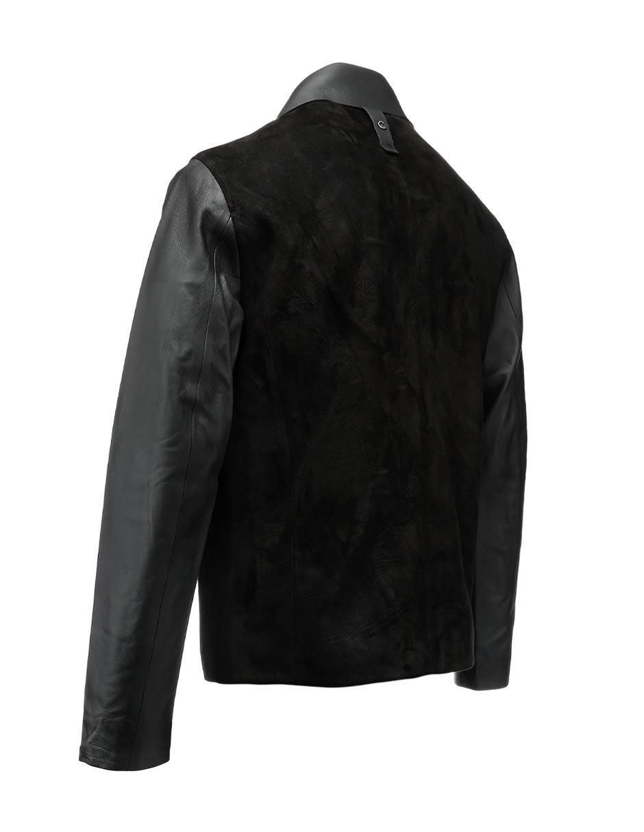 Chamarra casual Cuadra de piel para hombre