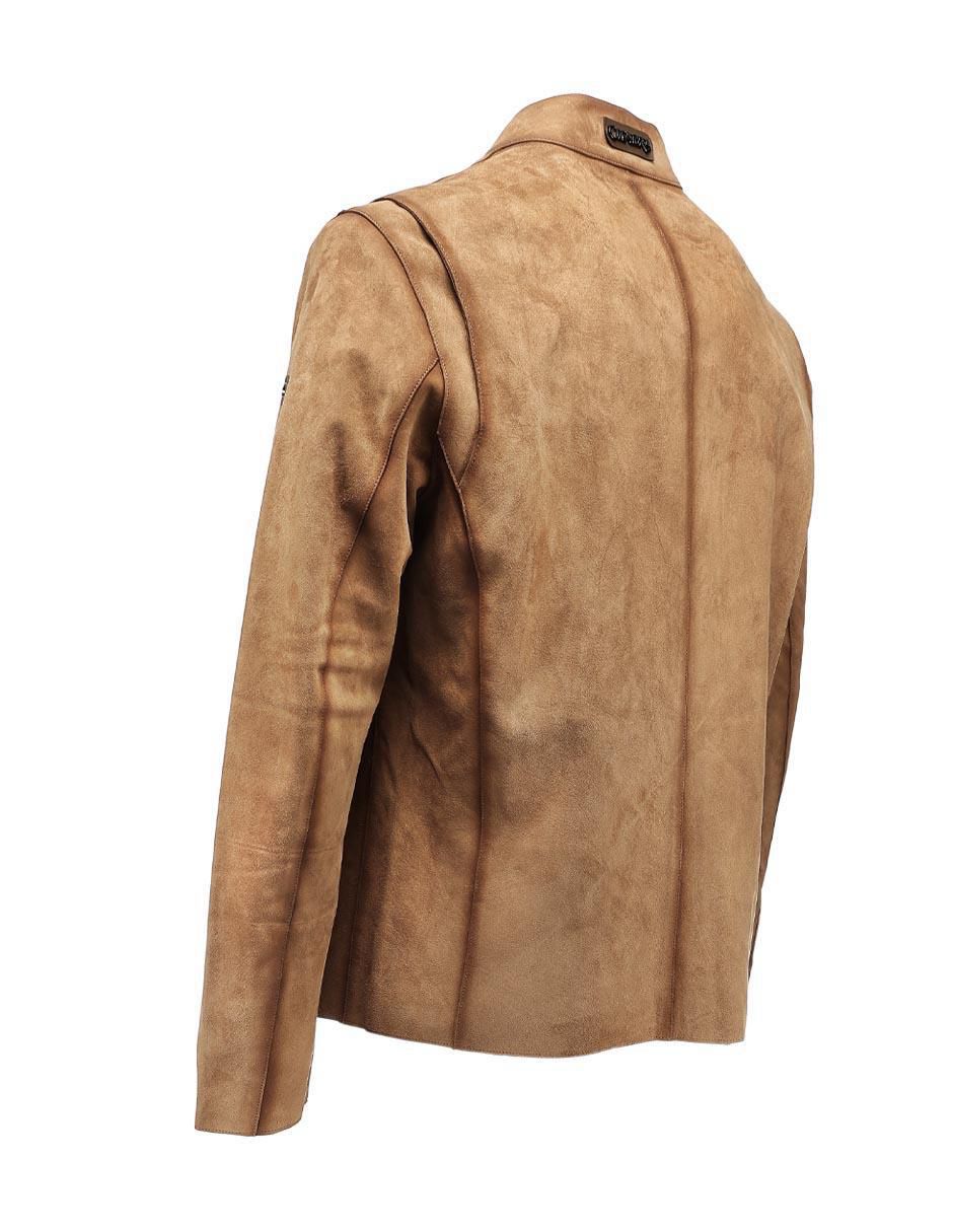 Chamarra casual Cuadra de piel para hombre