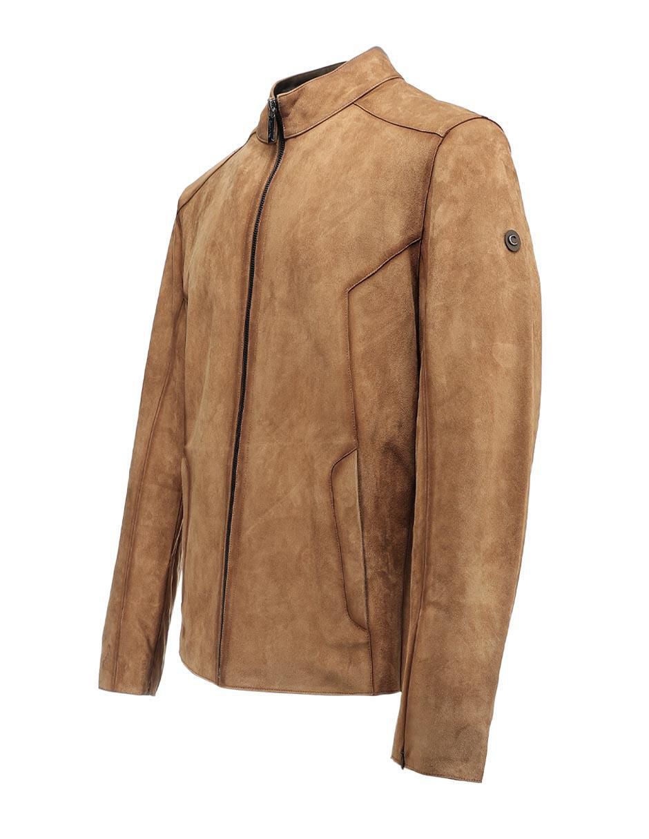 Chamarra casual Cuadra de piel para hombre