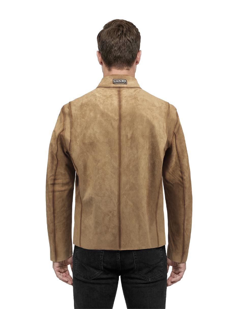 Chamarra casual Cuadra de piel para hombre