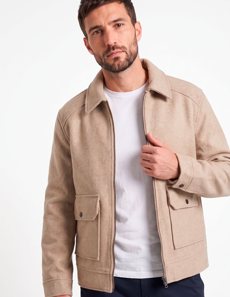 Chamarra casual con bolsillos para hombre 2