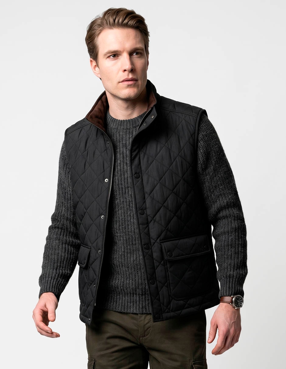 Chaleco impermeable capitonado para hombre 1