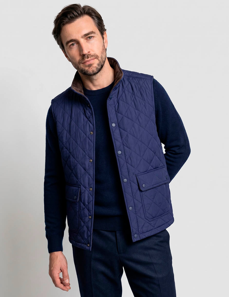 Chaleco impermeable capitonado para hombre