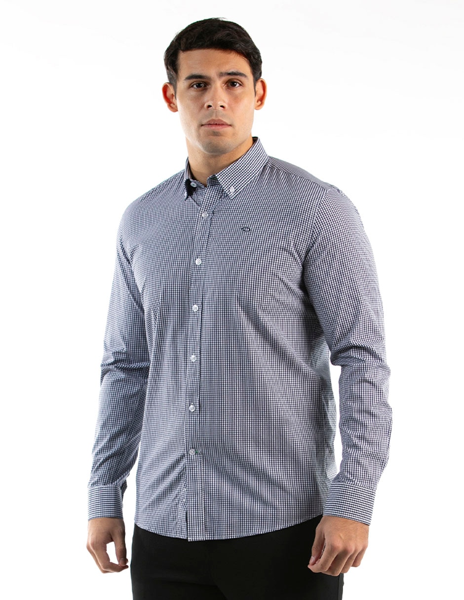 Camisa casual de algodón manga larga para hombre