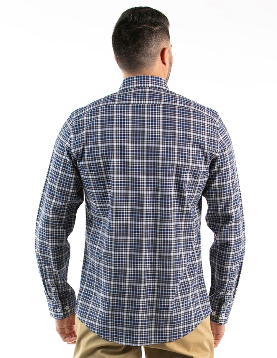 Camisa casual de algodón manga larga para hombre 4