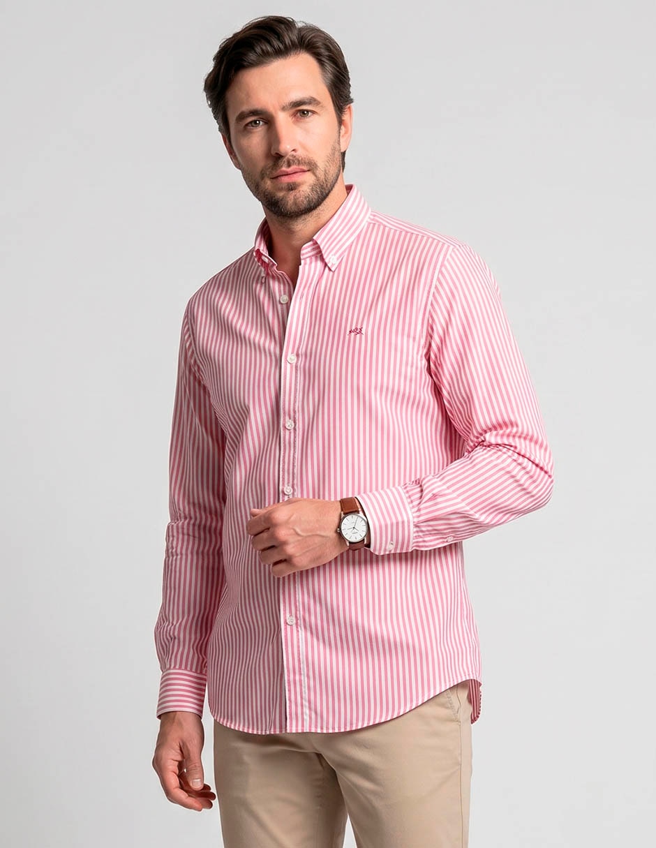 Camisa casual de algodón manga larga para hombre Camisa casual de algodón manga larga para hombre