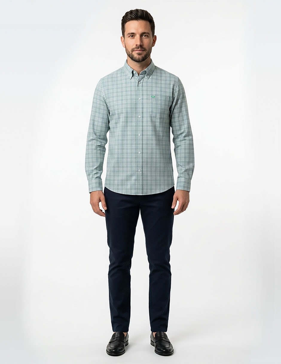 "camisa/sobrecamisa" casual "de" (si aplica) algodón "manga" larga "para hombre" 3