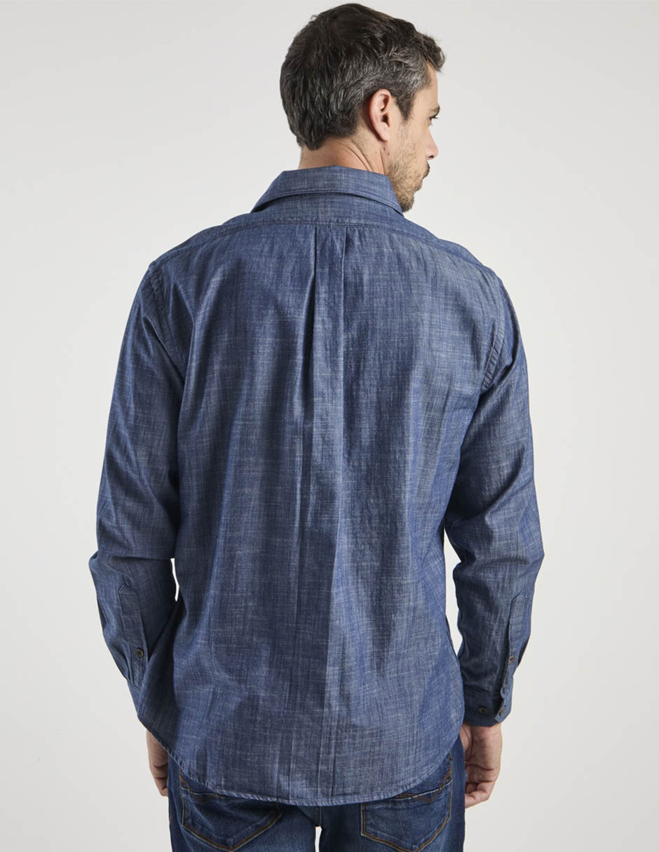 Camisa casual de algodón manga larga para hombre 6
